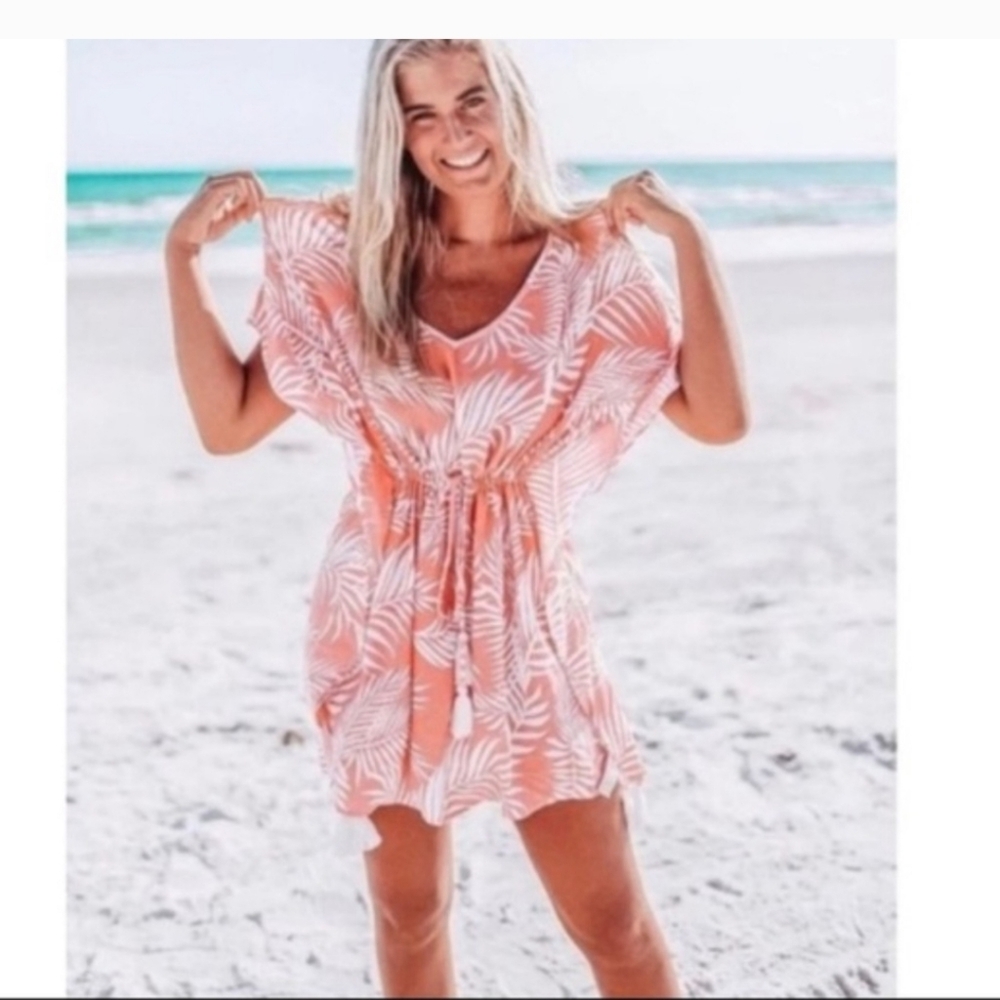 Cleobella Coral Leaf Print Swim Coverup
